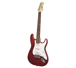 Newen Stratocaster Style Electric Guitar Made In Argentina, Red Wood