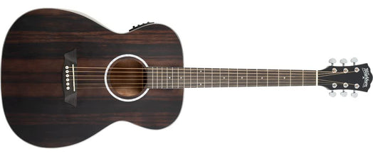 Washburn 6 String Acoustic-Electric Guitar, Right, Striped Ebony (DFEFE)