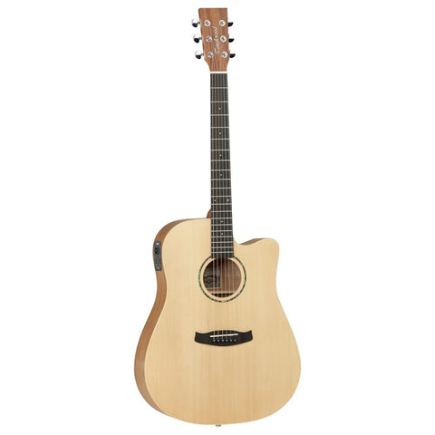 Tanglewood Roadster II TWR2 DCE F Semi Acoustic Guitar, 6 Strings, Dreadnought Cutaway, Natural Satin Finish (Fishman Pickup)