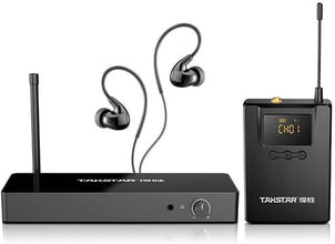 TAKSTAR WPM-300 UHF Wireless in-Ear Monitor System 10 Channels & Bodypack Monitoring, 164Ft Transmission Distance in-Earphone