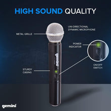 Gemini UHF-04HL: 4-Channel UHF Wireless Headset & Lapel Mic System - for Fitness, Speaking, Church & More