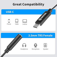 Boya BY-K4 3.5mm TRRS Female to USB Type-C Male Adapter Cable (6cm)