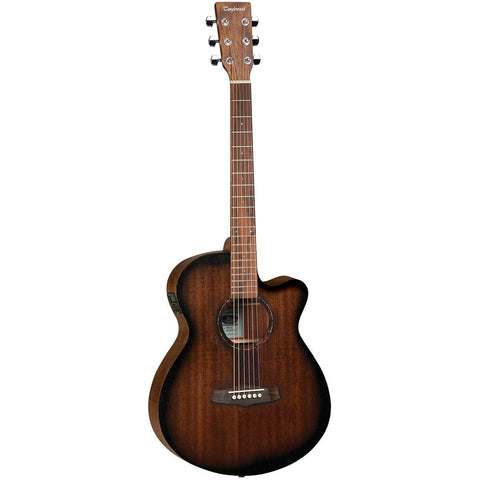 Tanglewood Crossroads TWCR SFCE Semi Acoustic Guitar, 6 Strings, Super Folk Cutaway, Whiskey Barrel Burst Satin Finish