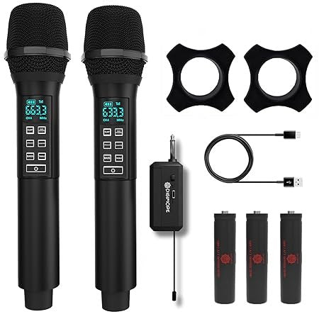 Digimore D-356 UHF Dual Wireless Microphone System with Sound Card
