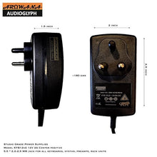 Arowana KYB12V2 Studio Grade Center Positive 12V 2A Power Supply for Keyboards, Synths, Preamps & other Audio Gear
