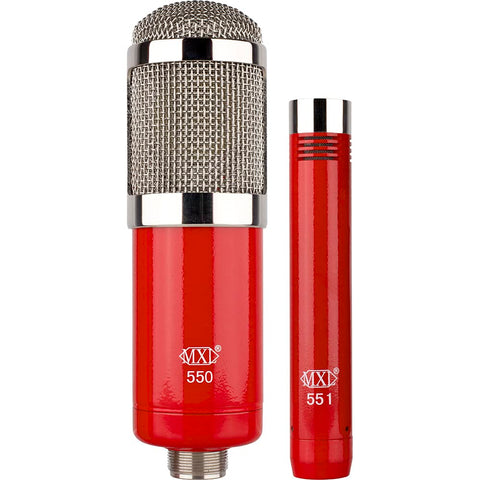 MXL Mics 550/551-R Condenser Microphone Ensemble, Red, Large