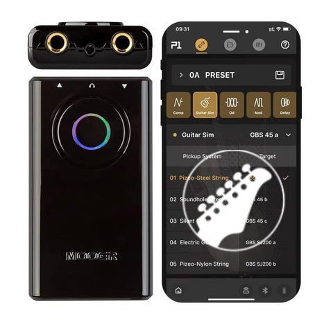 MOOER PRIME P1 Smart Pedal, Black Graphite Pocket Guitar Multi-Effects Pedal with App