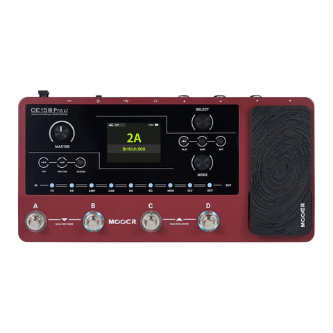MOOER GE150 Pro Li Guitar Amp Modelling Multi Effects PedalBuilt-in Battery with 200 Presets, 151 Effects, 55 Amp Models, 26 Cab Sims, 10 IR Slots, 4 Footswitches