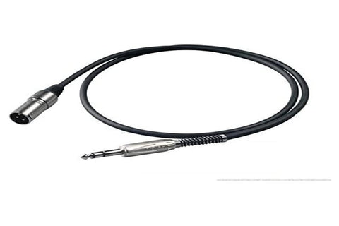 PROEL 3m Black XLR Male- TRS Cable