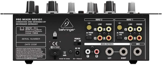 Behringer Pro Mixer NOX101 2-Channel DJ Mixer