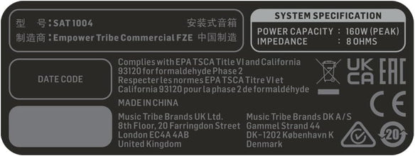 Behringer PA System, Black (SAT 1004)