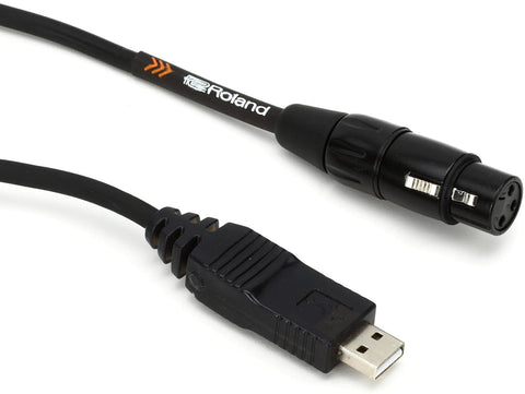 Roland Interconnect Cable, XLR (Female) to USB, Black PVC, 10-Feet