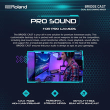 Roland BRIDGE CAST Dual Bus Gaming Mixer | Professional Audio Streaming Interface and Mixer for Online Gamers | 32-Bit Hardware DSP | USB-C Windows and Mac Connectivity | XLR Input for Microphones