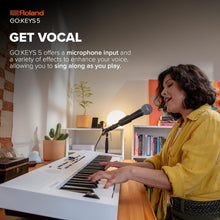 Roland GO:KEYS 5 Music Creation Keyboard | 61-Note Keyboard | Built-In Stereo Speakers | Mic Input | Bluetooth Audio/MIDI Support for Music Streaming - White