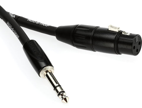 Roland Black Series Interconnect Cable, 1/4-Inch TRS to XLR (Female), 5-Feet