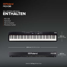 Roland RD-08 Stage Piano | Authentic RD Sound & Playability | Streamlined Design | 88-Note Weighted Action PHA-4 Keyboard | Expandable Features | +3,000 Built-in Sounds