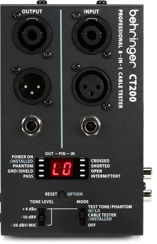 Behringer CT200 Microprocessor-Controlled 8-in-1 Cable Tester,Black