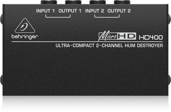 Behringer MicroHD HD400 Ultra-Compact 2-Channel Hum Destroyer, Silver