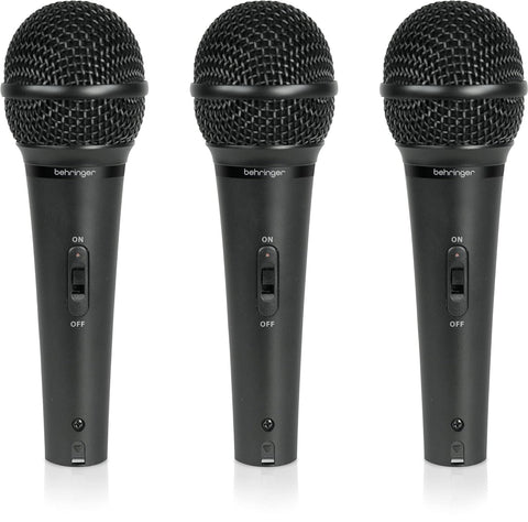 Behringer Ultravoice Xm1800S Dynamic Cardioid,USB Unidirectional Vocal Microphones,3-Pack(Black)