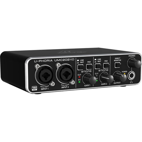 Behringer UMC202HD U-Phoria USB Audio Interface with MIDAS Microphone Preamplifiers