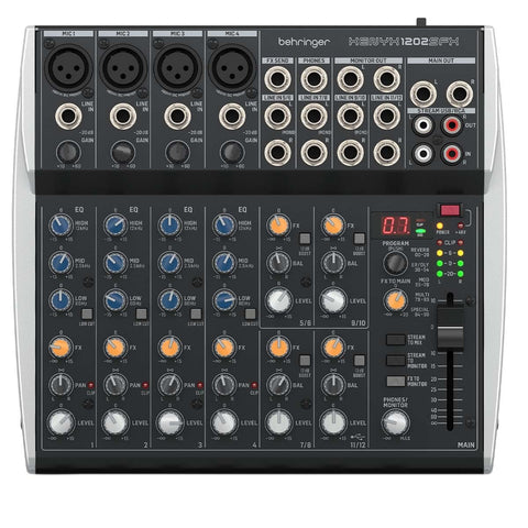 Behringer Xenyx 1202SFX 12-Channel Analog Audio Mixer With USB Connection, Black