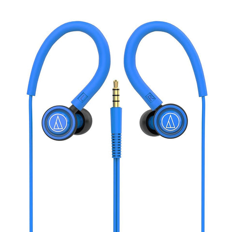 Audio-Technica COR150IS BL Sonic Sport in-Ear Wired Earphone with HD Sound 8.5mm Powerful Drivers Sound Isolation &amp; in line Controls with Mic (Blue)