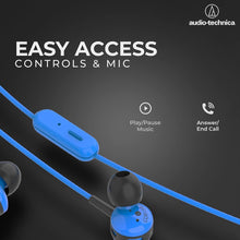 Audio-Technica COR150IS BL Sonic Sport in-Ear Wired Earphone with HD Sound 8.5mm Powerful Drivers Sound Isolation & in line Controls with Mic (Blue)