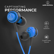 Audio-Technica COR150IS BL Sonic Sport in-Ear Wired Earphone with HD Sound 8.5mm Powerful Drivers Sound Isolation & in line Controls with Mic (Blue)