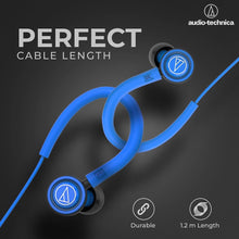 Audio-Technica COR150IS BL Sonic Sport in-Ear Wired Earphone with HD Sound 8.5mm Powerful Drivers Sound Isolation & in line Controls with Mic (Blue)
