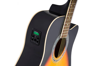 Washburn WA90CEVSB-U Dreadnought Acoustic-Electric Guitar Vintage Tobacco Sunburst