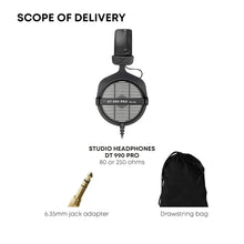 beyerdynamic DT 990 PRO Over-Ear Studio Monitor Headphones - Open-Back Stereo Construction, Wired (80 Ohm, Grey)