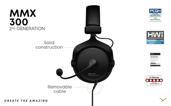 beyerdynamic MMX 300 (2Nd Generation) Premium Gaming Headset,Over Ear,Wired,Black