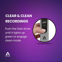Apogee Jam Plus - Portable USB Audio Interface for Guitars, Bass, Keyboards and Instruments, Works with iOS, MAC OS and Windows PC, Made in USA
