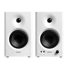 EDIFIER MR4 Studio Monitor - Smooth Frequency, 1' Silk Dome Tweeter, 4' Diaphragm Woofer, Wooden, RCA TRS, AUX, Ideal for Content Creators - White