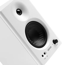 EDIFIER MR4 Studio Monitor - Smooth Frequency, 1' Silk Dome Tweeter, 4' Diaphragm Woofer, Wooden, RCA TRS, AUX, Ideal for Content Creators - White