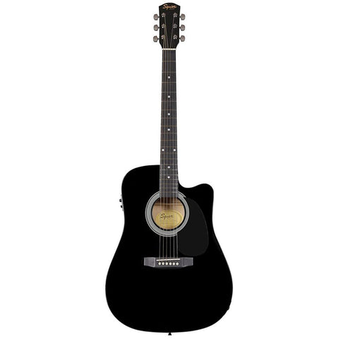 Fender Squier Acoustic Guitar Cutaway Electronics SA-105CE Black 930307006