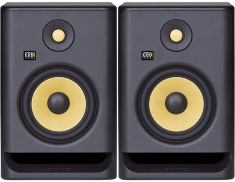 KRK Rokit 7 G4 Studio Monitor Speaker Bundle - Pair, Black