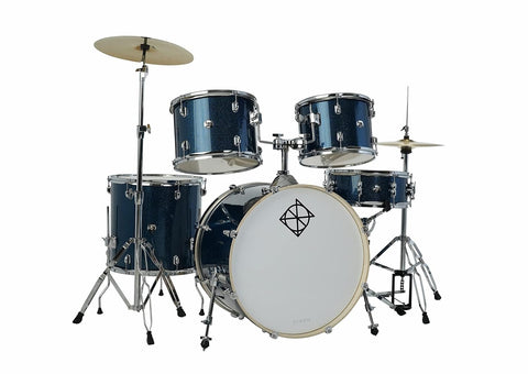 Dixon PODSP522 Acoustic Drum (full kit) 5PCs set incl Hardware (Ocean Blue Sparkle)