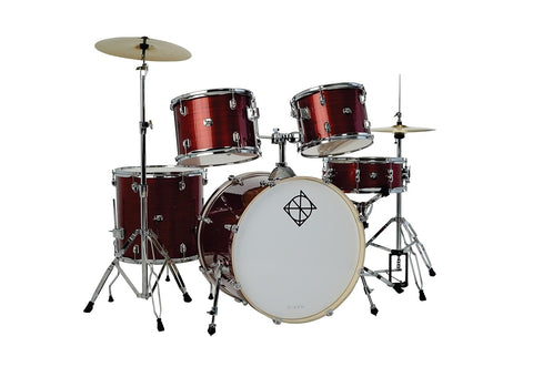 Dixon PODSP522 Acoustic Drum (full kit) 5PCs set incl Hardware (Cyclone Red)