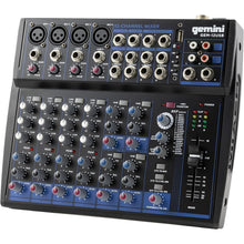 Gemini Sound GEM-12USB Compact 12 Channel Bluetooth Analog Audio Mixer - USB Playback (Black)
