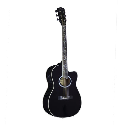 Hertz HZA 3901ET 6 String Semi Acoustc Guitar- Black
