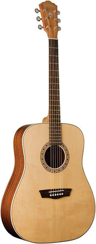 Washburn Harvest 6 String Acoustic Guitar, Right, Light Brown (WD7S-A)