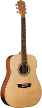 Washburn Harvest 6 String Acoustic Guitar, Right, Light Brown (WD7S-A)