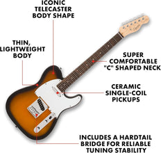 Fender Squier Debut Series Tele Lrl Wpg 2-Color Sunburst 379670503