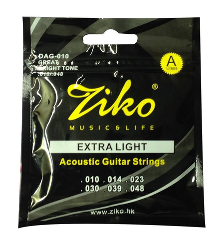 Dhingra Musicals Ziko Extra Light Acoustic Guitar strings DAG-010 (6 Strings)