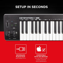 M-Audio Keystation 61MK3 | 61-Key USB MIDI Keyboard Controller with Pitch/Modulation Wheels, Free App Lessons and Software Production Suite