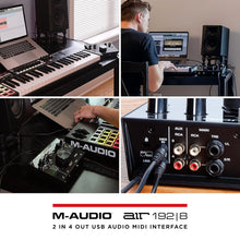 M-Audio AIR 192x8 USB C MIDI Audio Interface for Recording Music, Vocal, Guitar with Studio Quality, 2 XLR in, RCA outs and Music Production Software