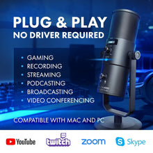 M-Audio Uber Mic - USB Condenser Gaming Microphone for PC, Streaming, Podcast, Studio Recording with 4 Polar Patterns, Mute Button, Headphone Out