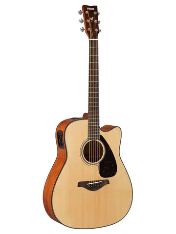 Yamaha FGX800C Solid Top Cutaway Acoustic-Electric Guitar, Dreadnought, Natural