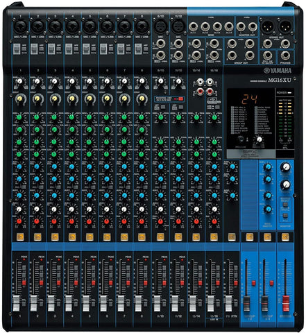 YAMAHA MG16X (8 XLR + 4 Stereo + Echo Effects Without USB) Analog Mixing Console,16-Channel Stereo Mixer With D-Pre Preamps, 24 Effect Programs, 4 Aux Sends, And 1-Knob Compressors, Black